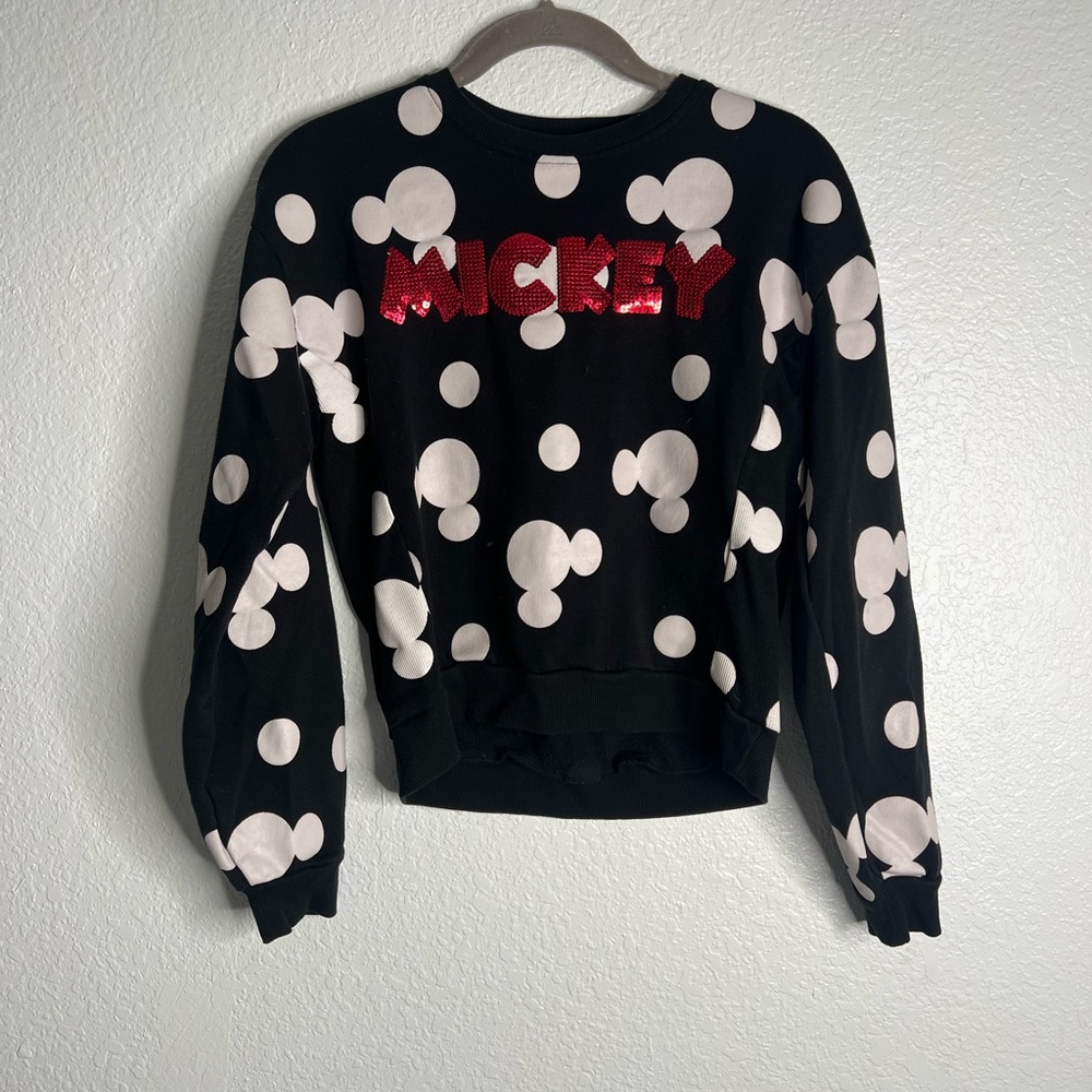 Girls Disney Sequin Mickey Mouse Crewneck Size Small